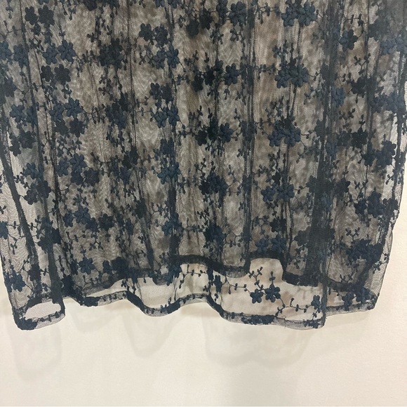 SOLD One Teaspoon Sheer Lace Overlay Chemise Shirt Black Floral Sz 4 - Picture 4 of 9